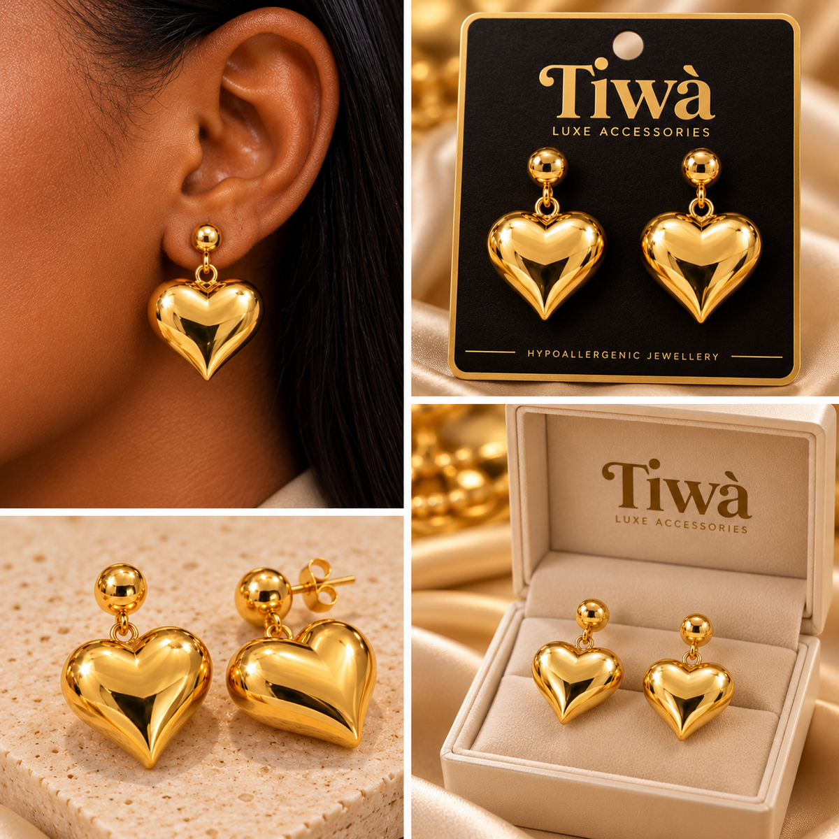 Heart Drop Earrings – Statement Love Design