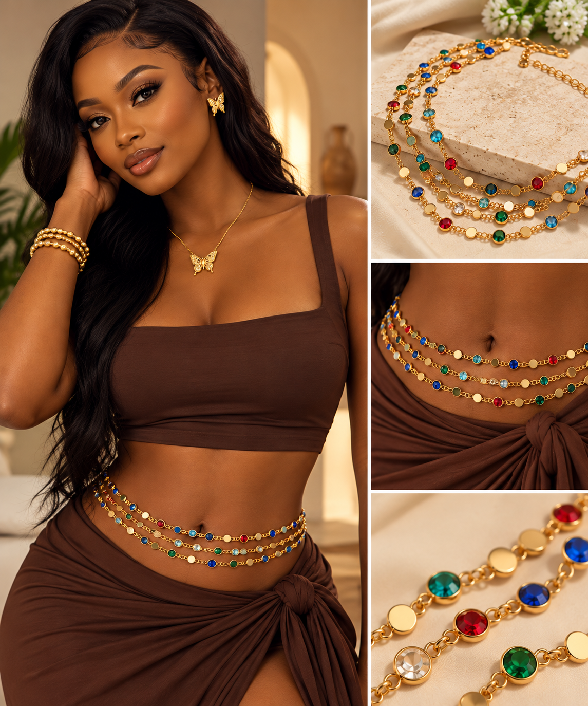 Multicolour Waist Chain – Layered Waist Beads