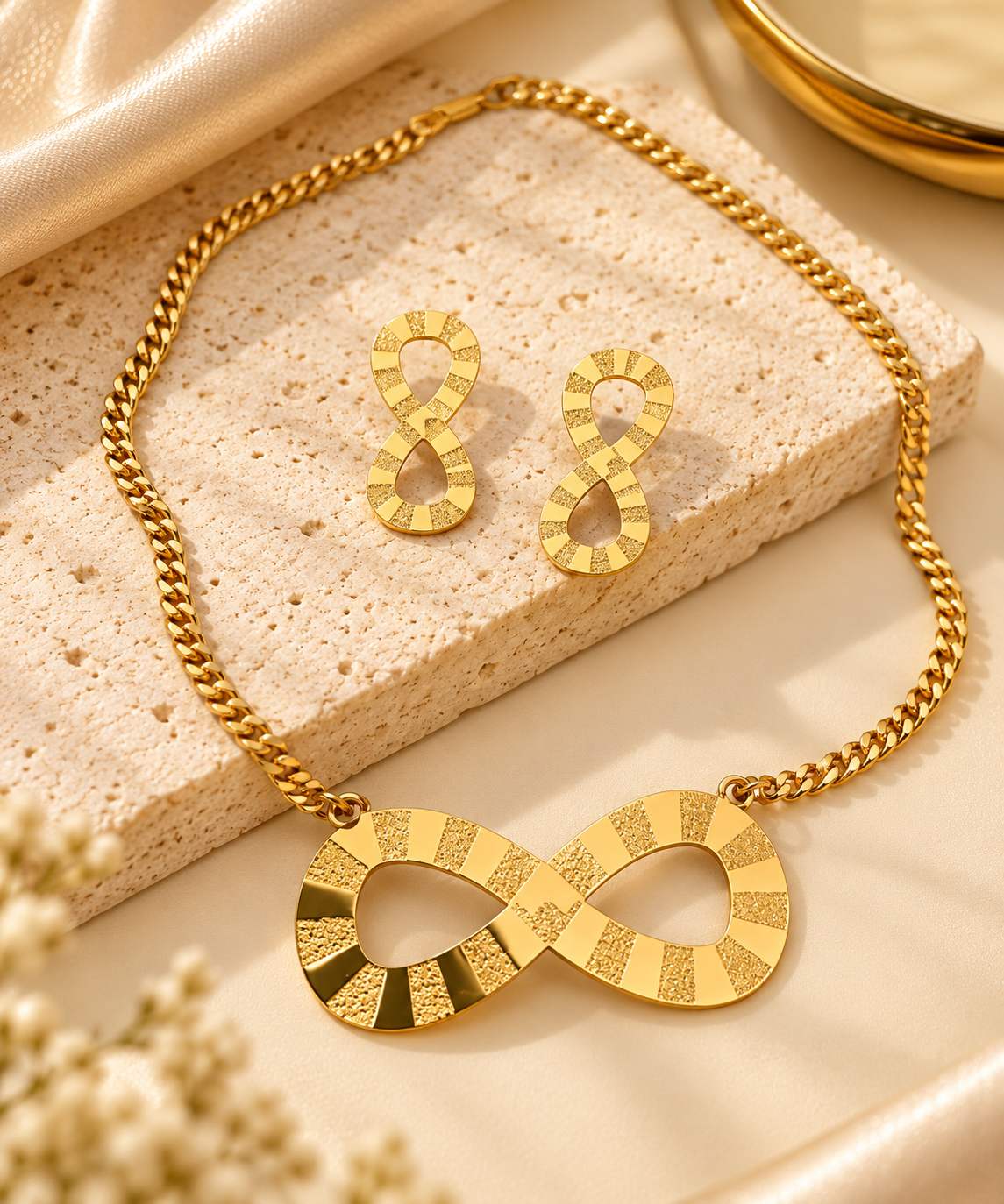 Infinity Necklace & Earrings Set