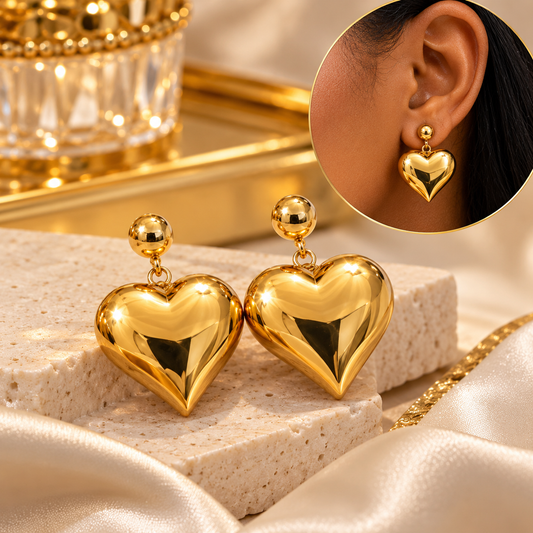 Heart Drop Earrings – Statement Love Design