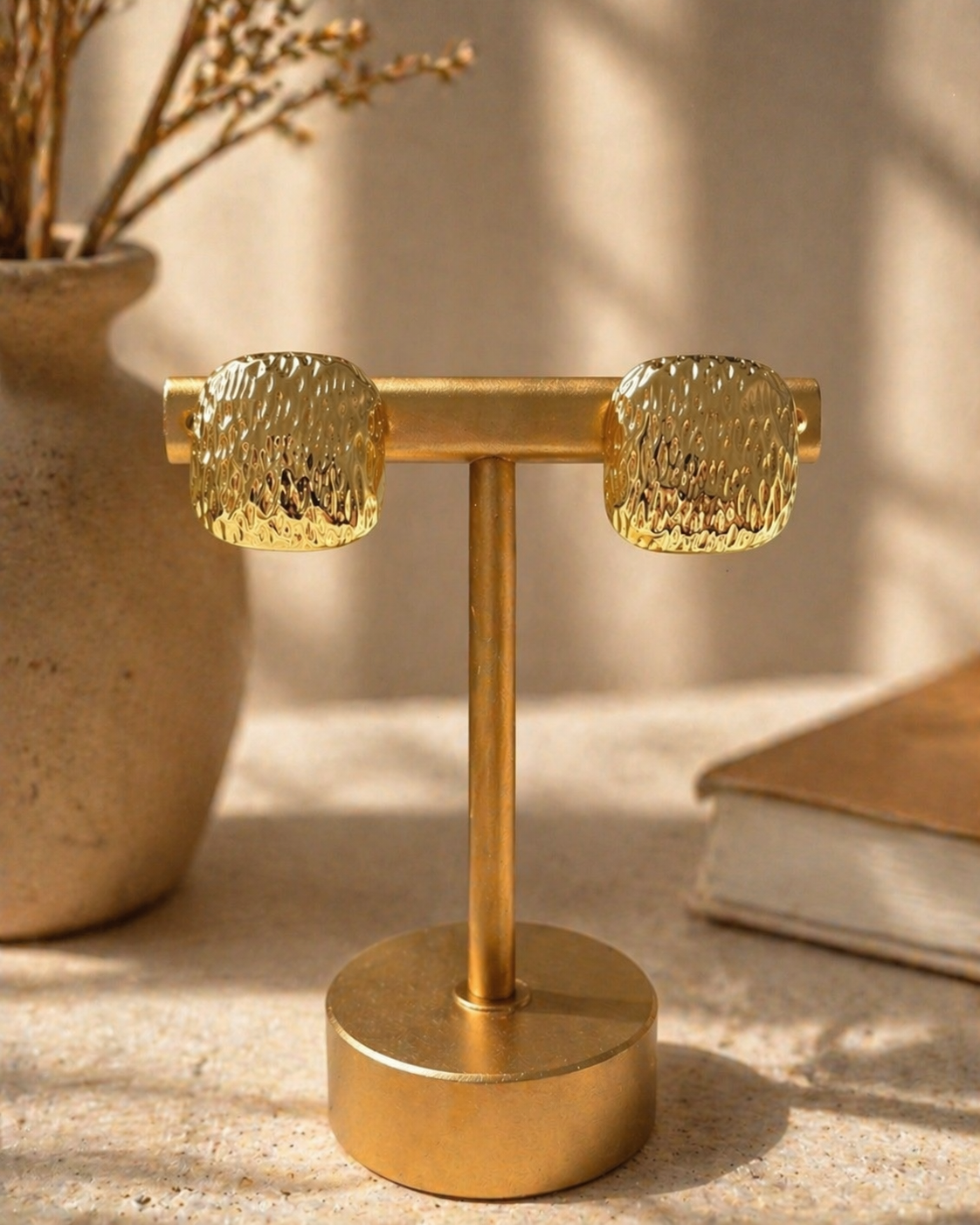 Gold Plated Square Hoop Earrings