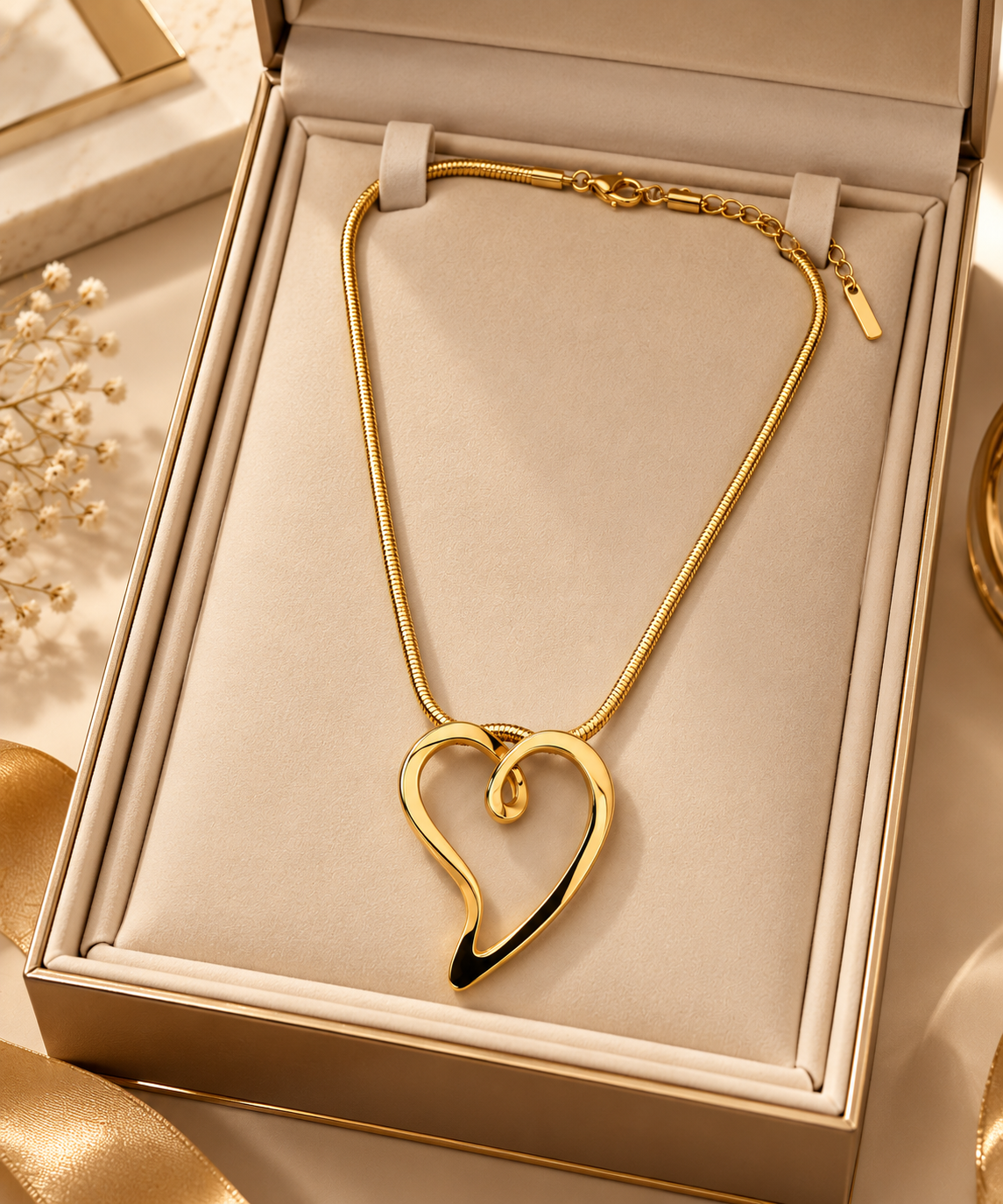 Interlocking Heart Pendant Necklace
